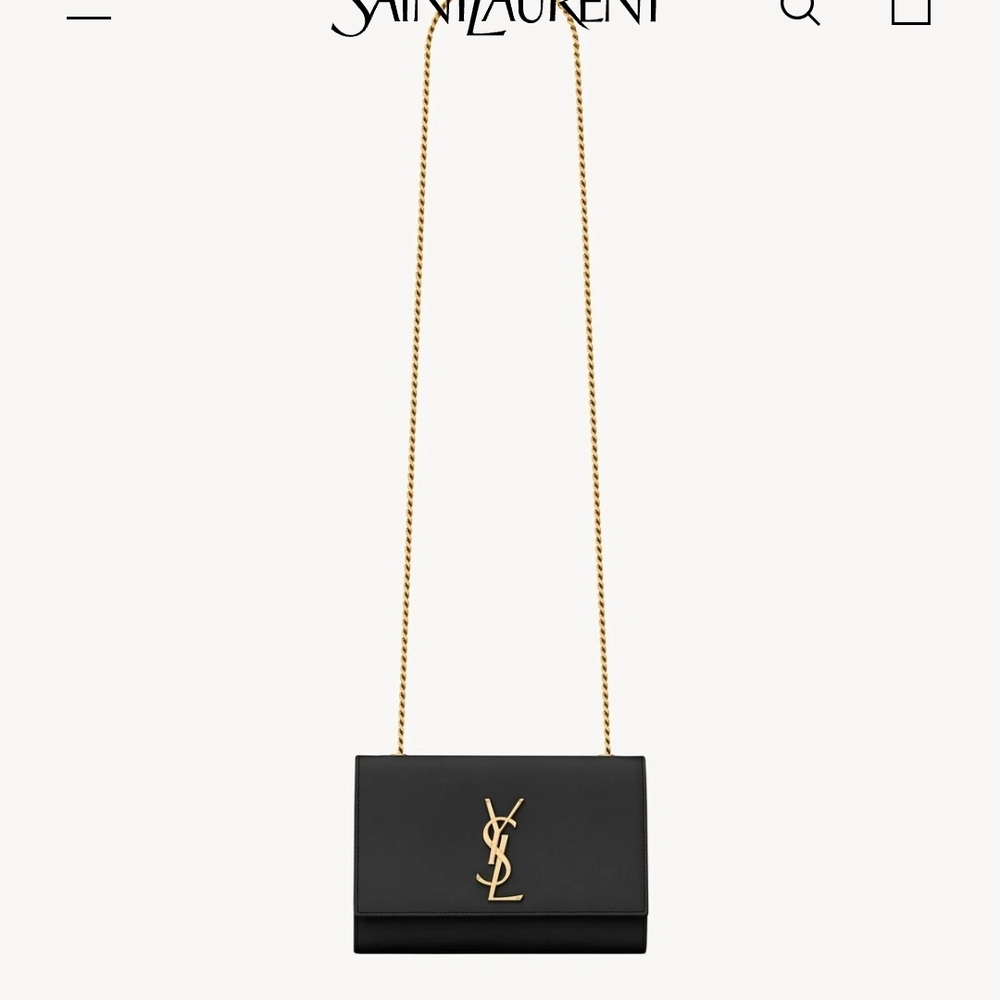 NWOT Saint Laurent Black Small Envelope  Leather Bag RETAIL $2100